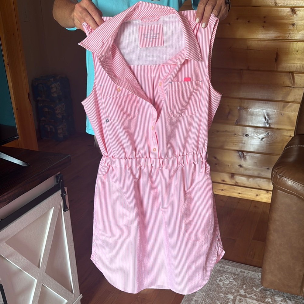 Vineyard Vines Pink Striped Mini Dress